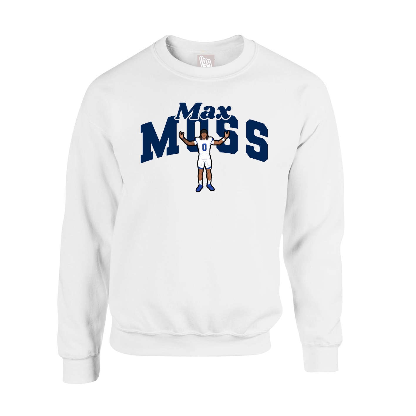 Fleece Crew — Signature Arch in White