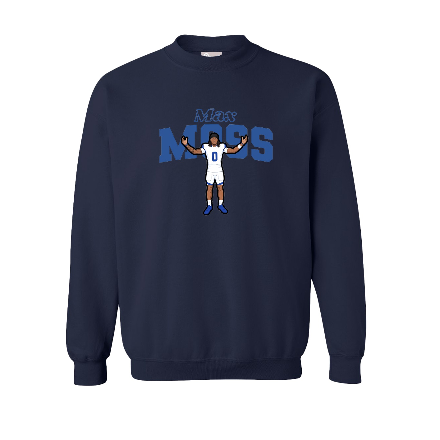 Fleece Crew — Name Arch in Navy