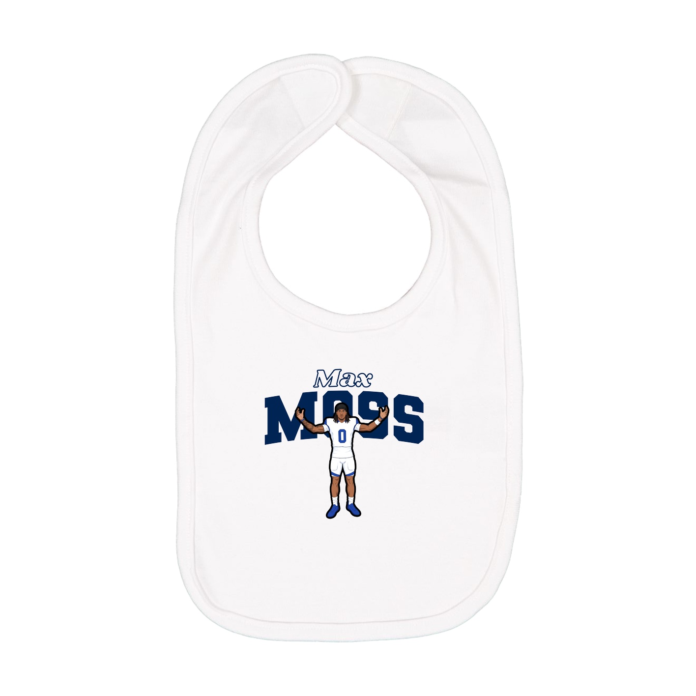 Infant Bib — Name Arch in White