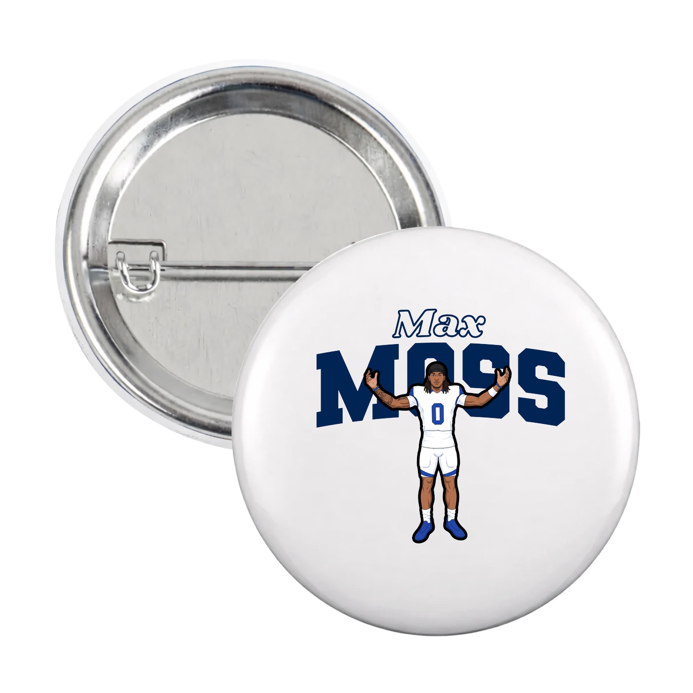 Game Day Button — Name Arch in White