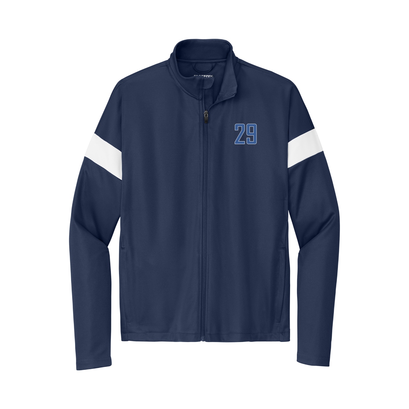 Team Travel Full-Zip Jacket — Front Shirsy in Navy/White