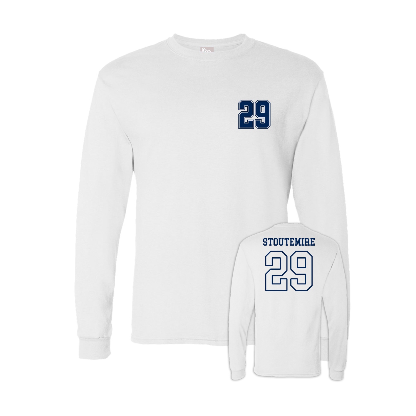 Long Sleeve Tee — Chest Back in White