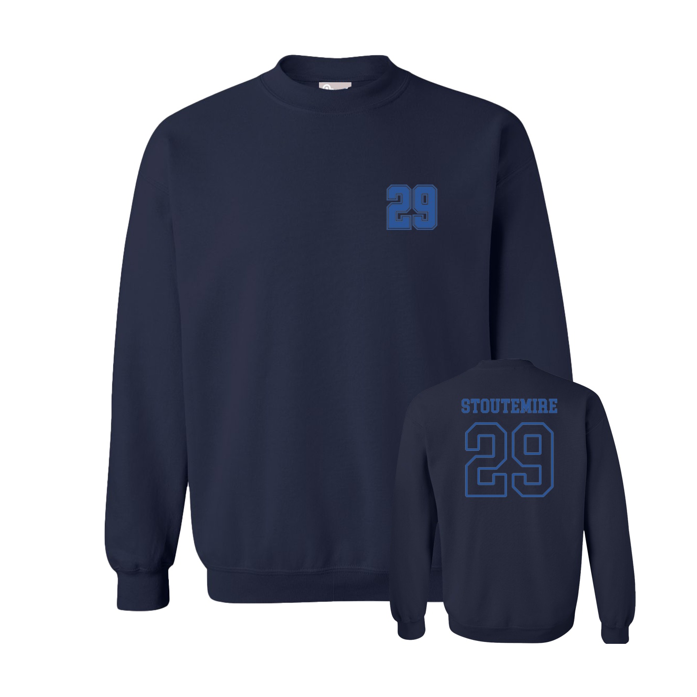 Fleece Crew — Chest Back in Navy