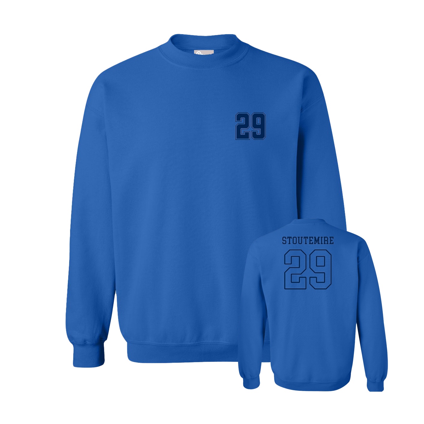 Fleece Crew — Chest Back in Royal