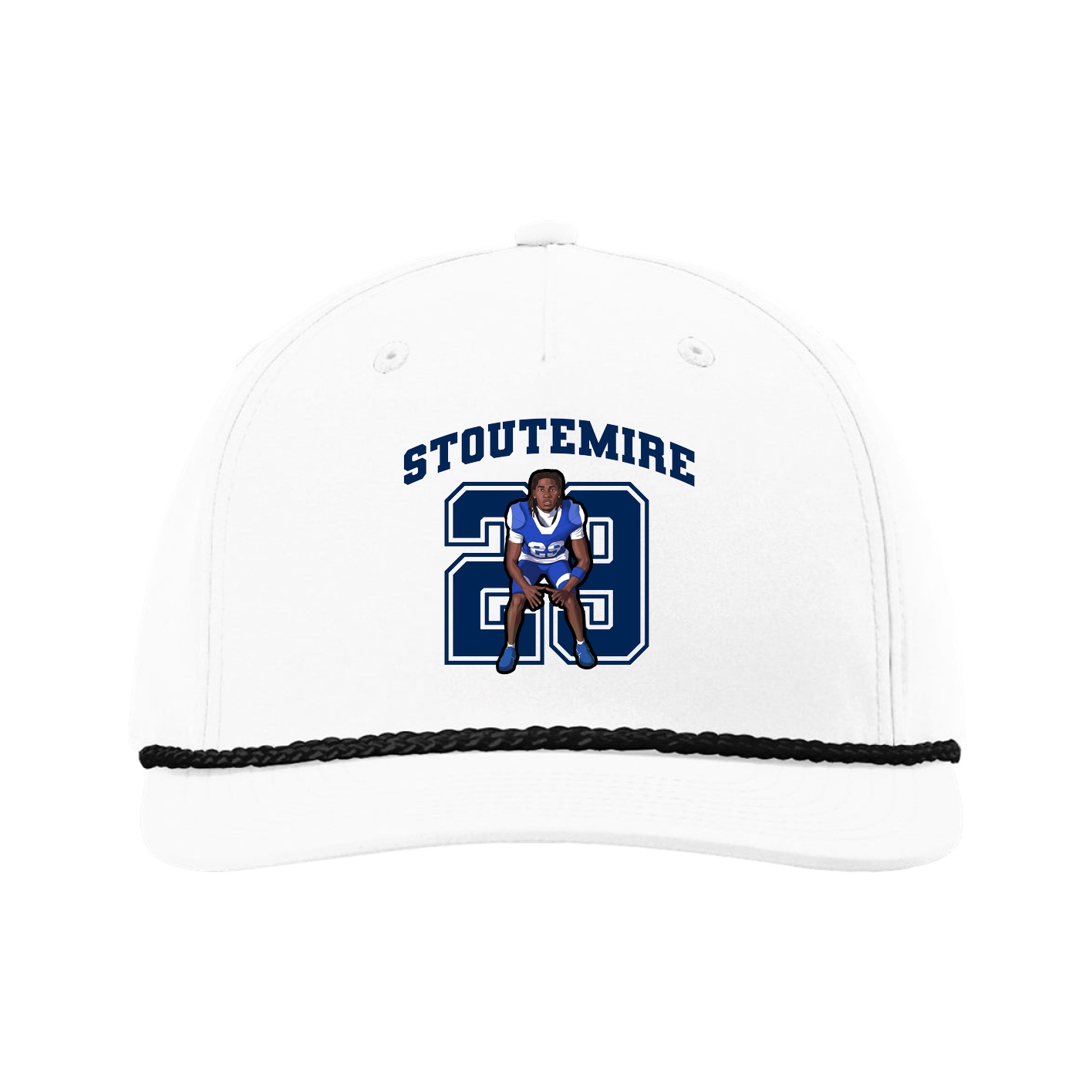 Five-Panel Classic Rope Cap — Number in White
