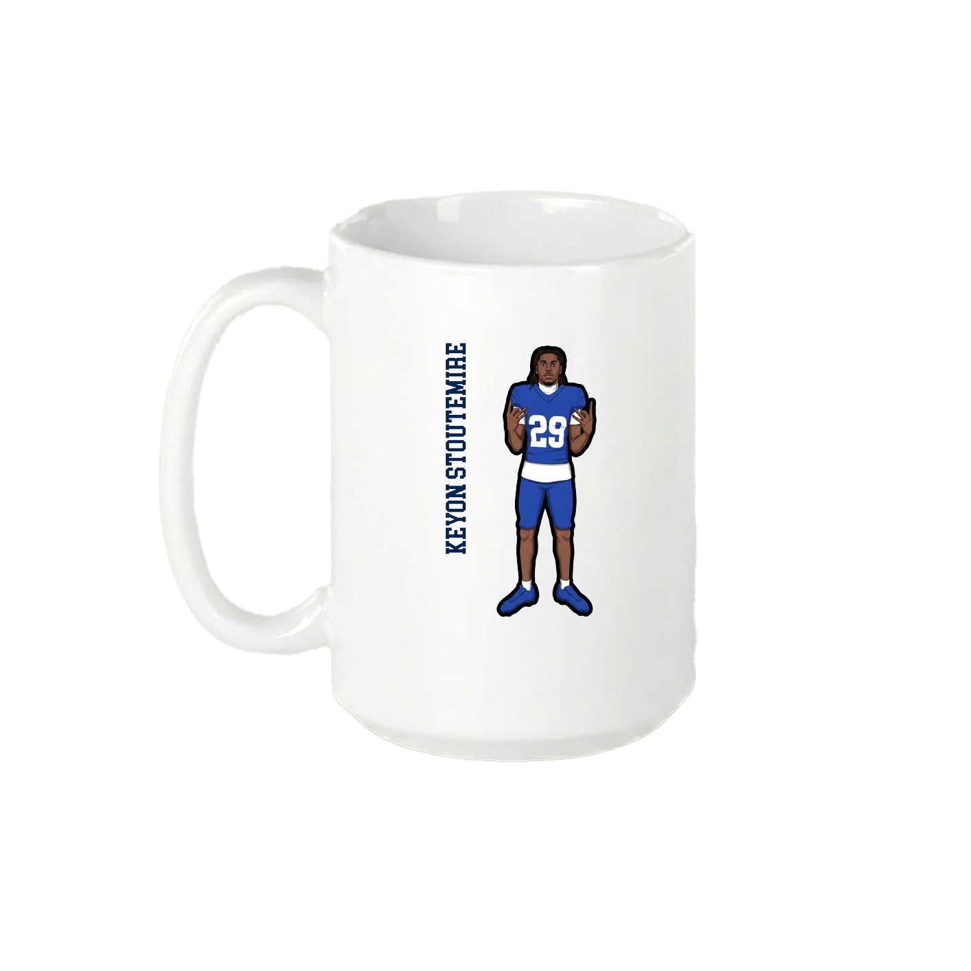 15oz Coffee Mug — Name Vertical in White