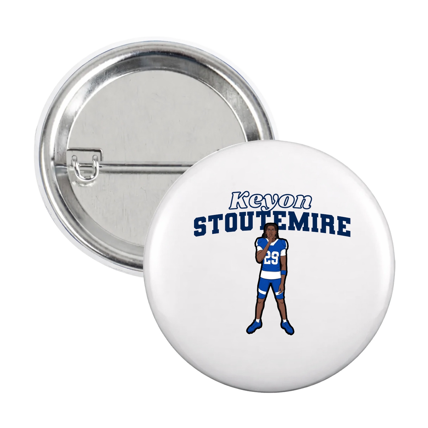 Game Day Button — Name Arch in White