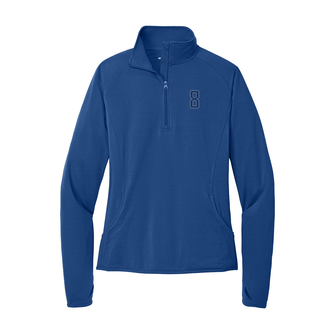Women's Q-Zip Pullover — Front Shirsy in Royal