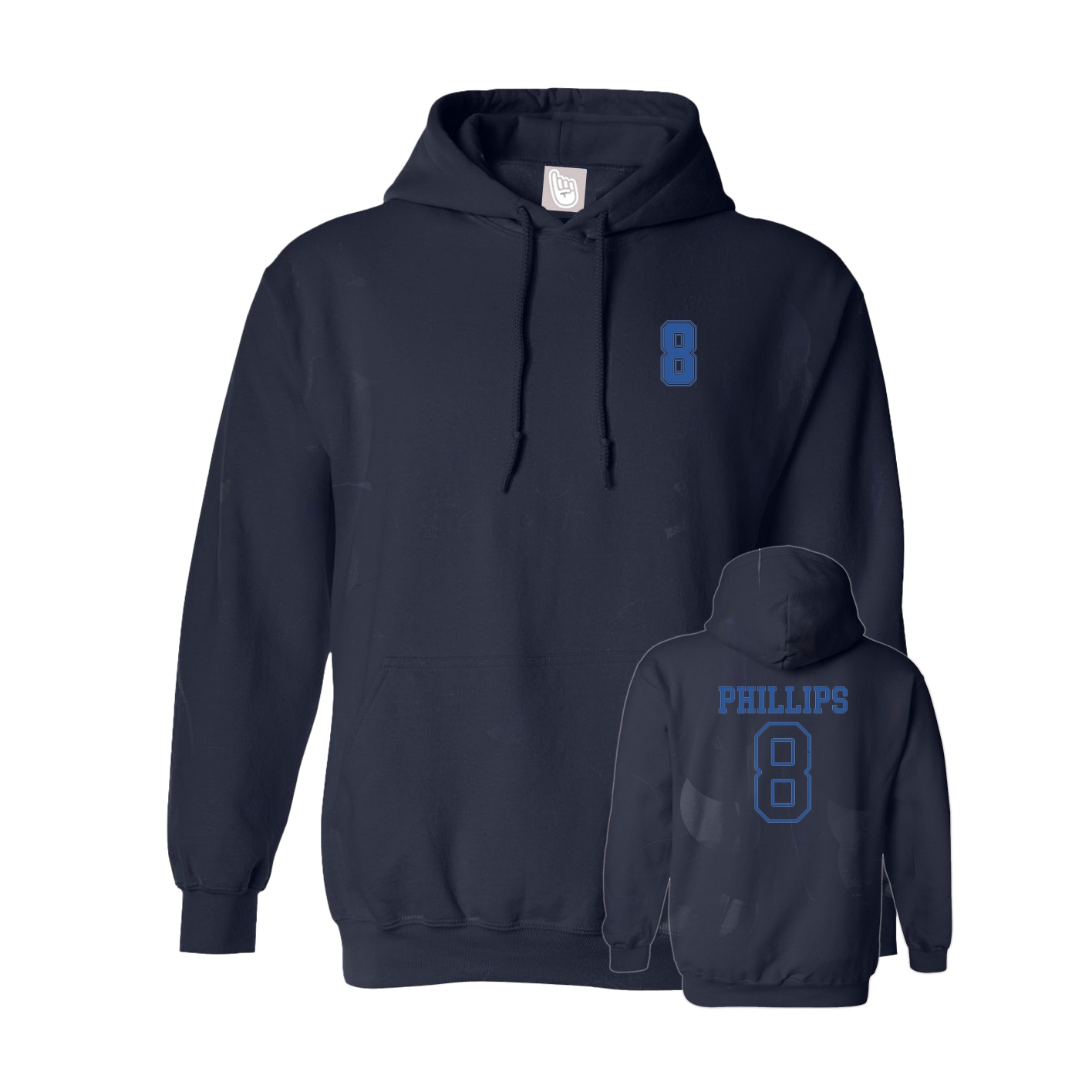 Hoodie — Chest Back in Navy