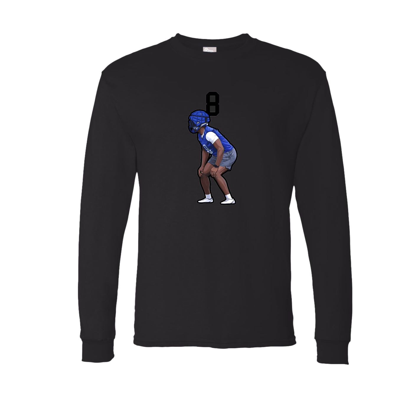 Long Sleeve Tee — Number Top in Black