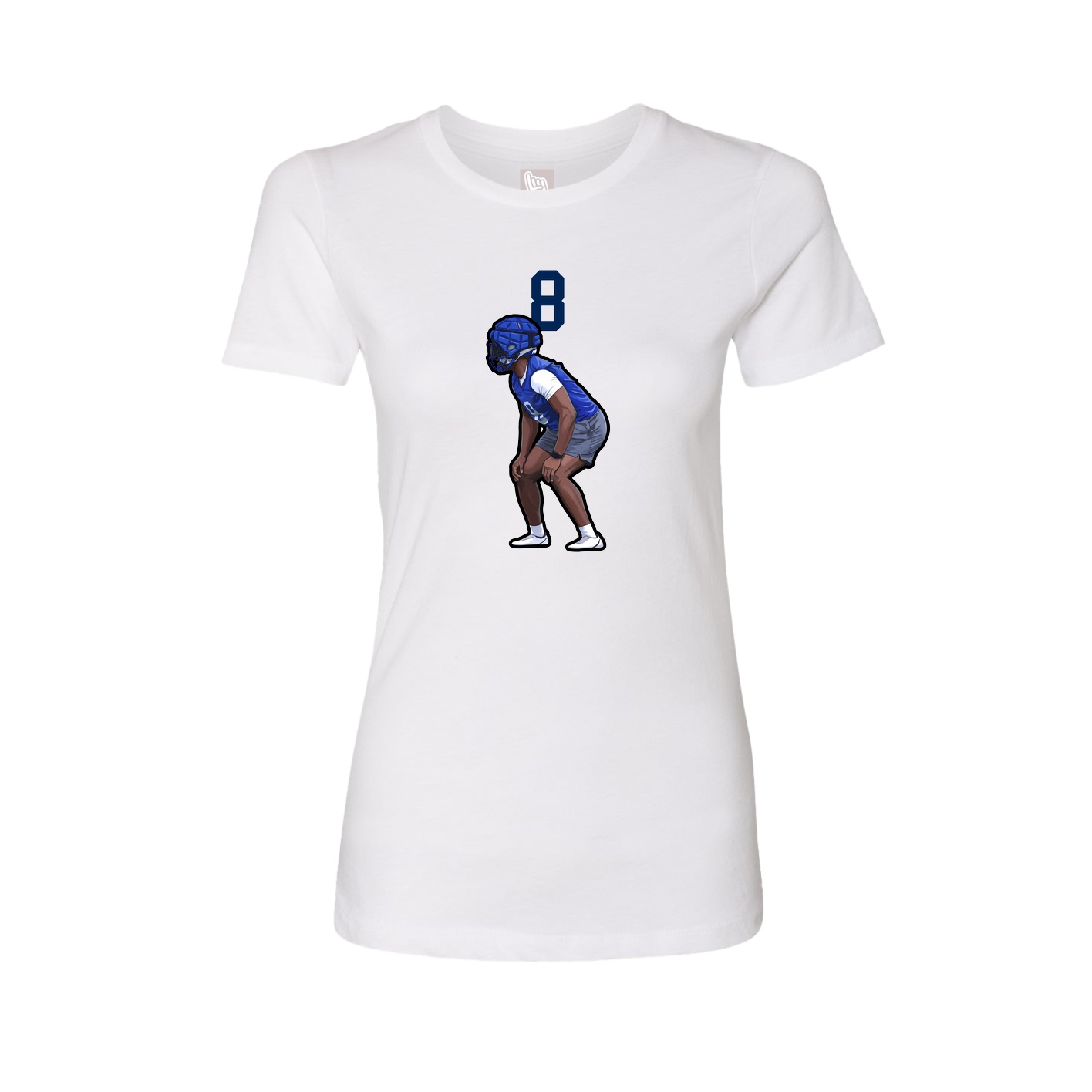 Fitted Women's Tee — Number Top in White