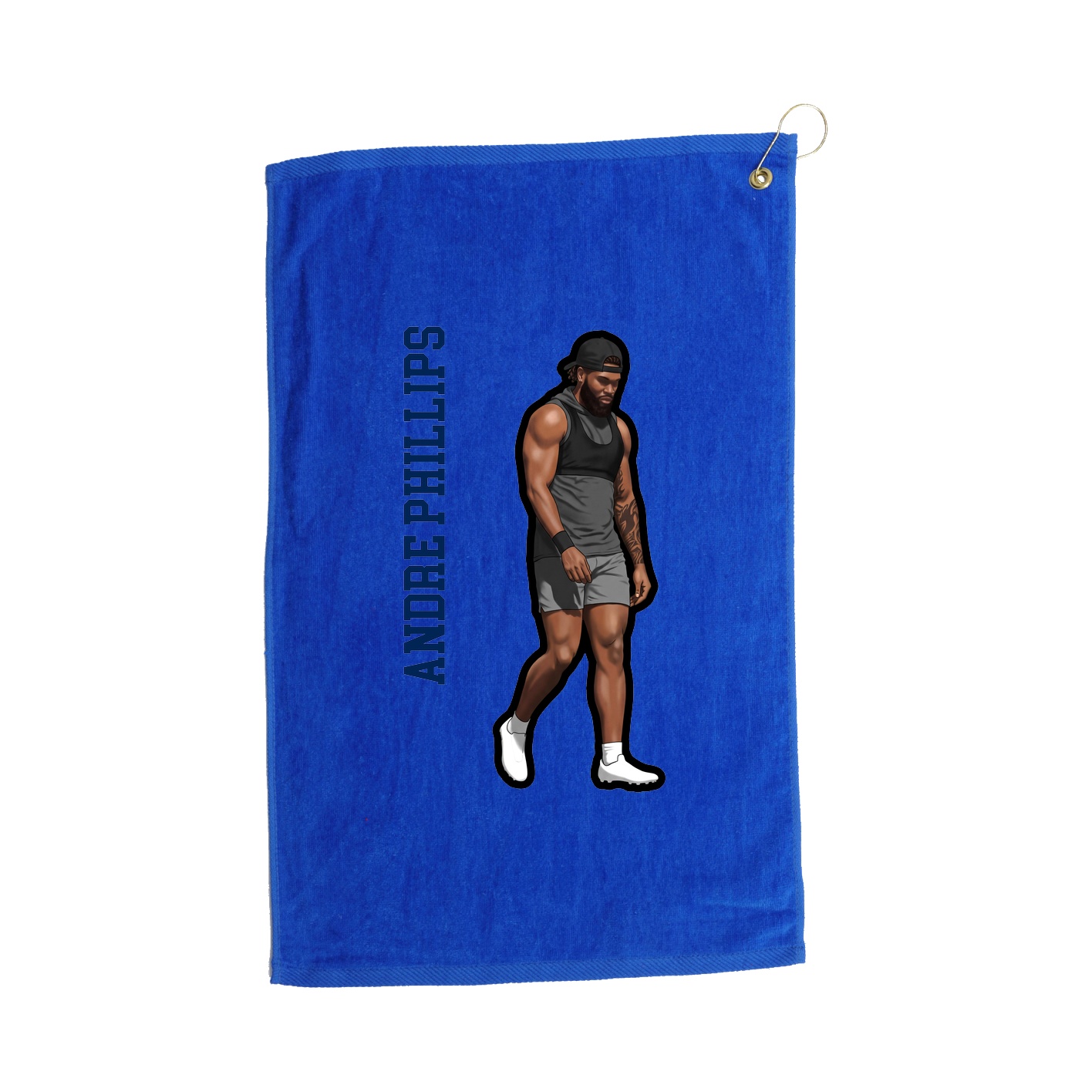 Golf Towel — Name Vertical in Royal
