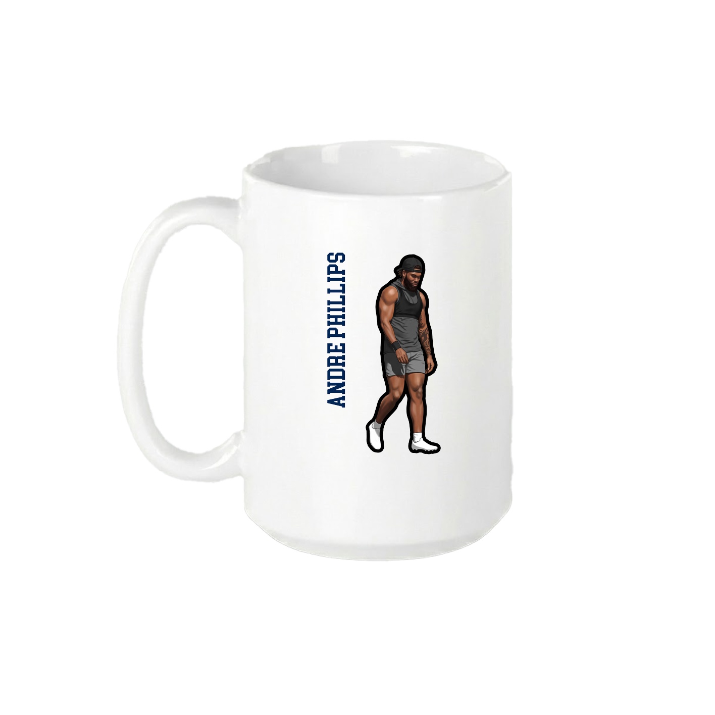 15oz Coffee Mug — Name Vertical in White