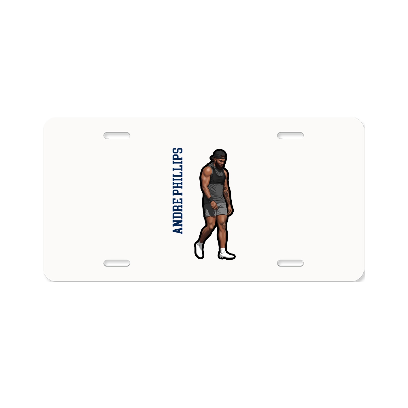 License Plate — Name Vertical in Classic