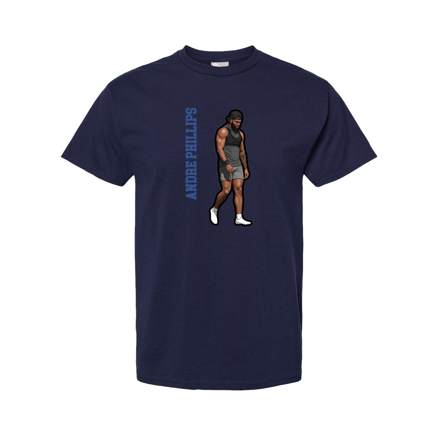 Tee — Name Vertical in Navy