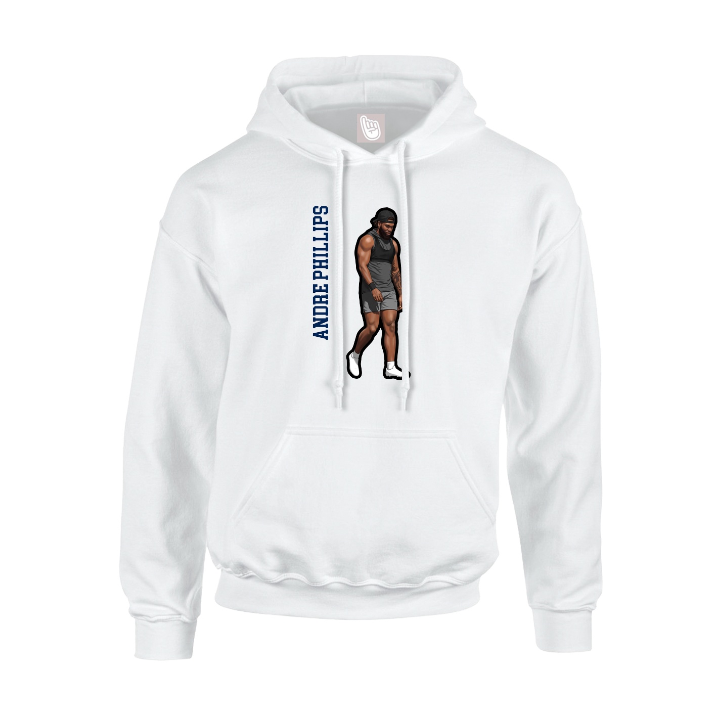 Youth Hoodie — Name Vertical in White