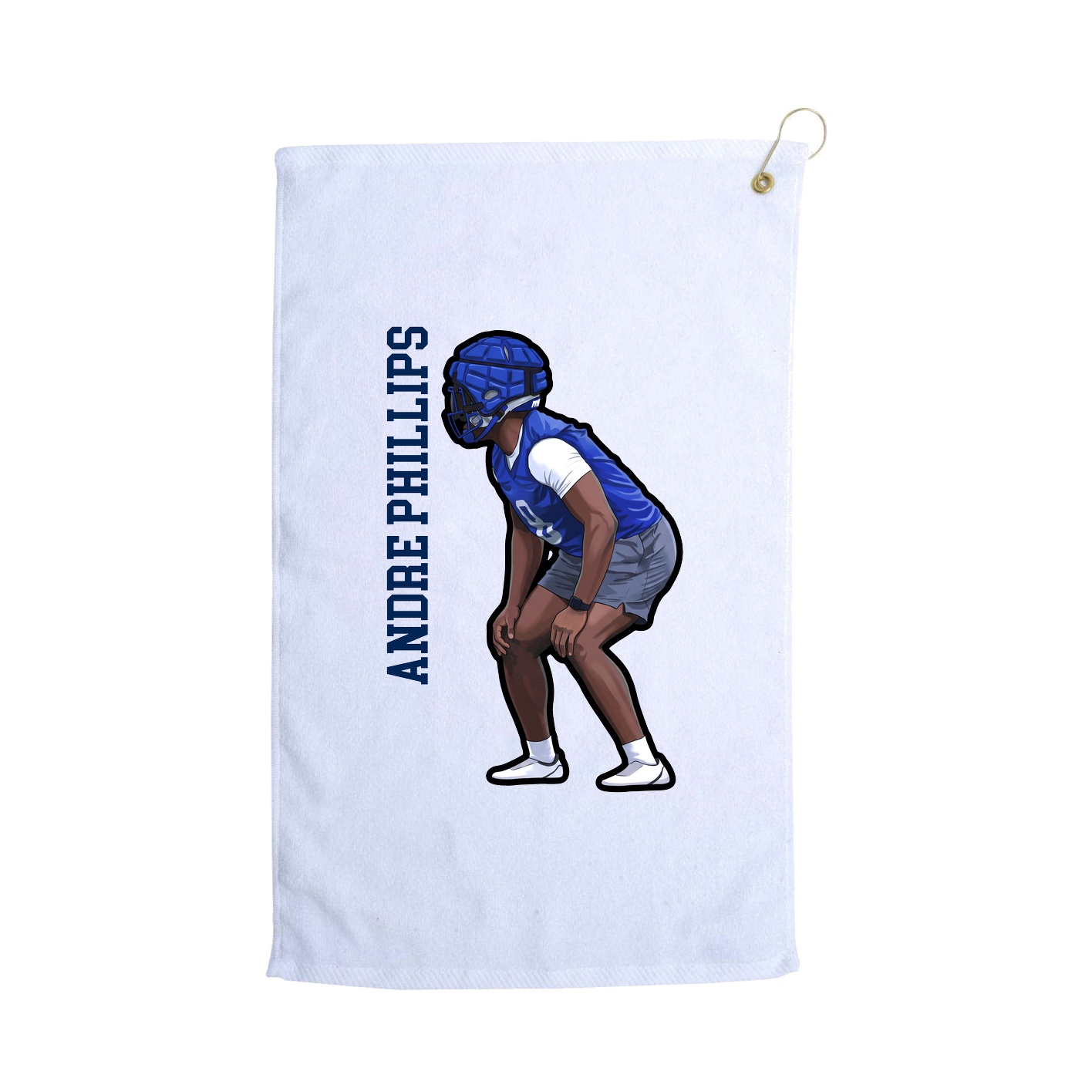 Golf Towel — Name Vertical in White