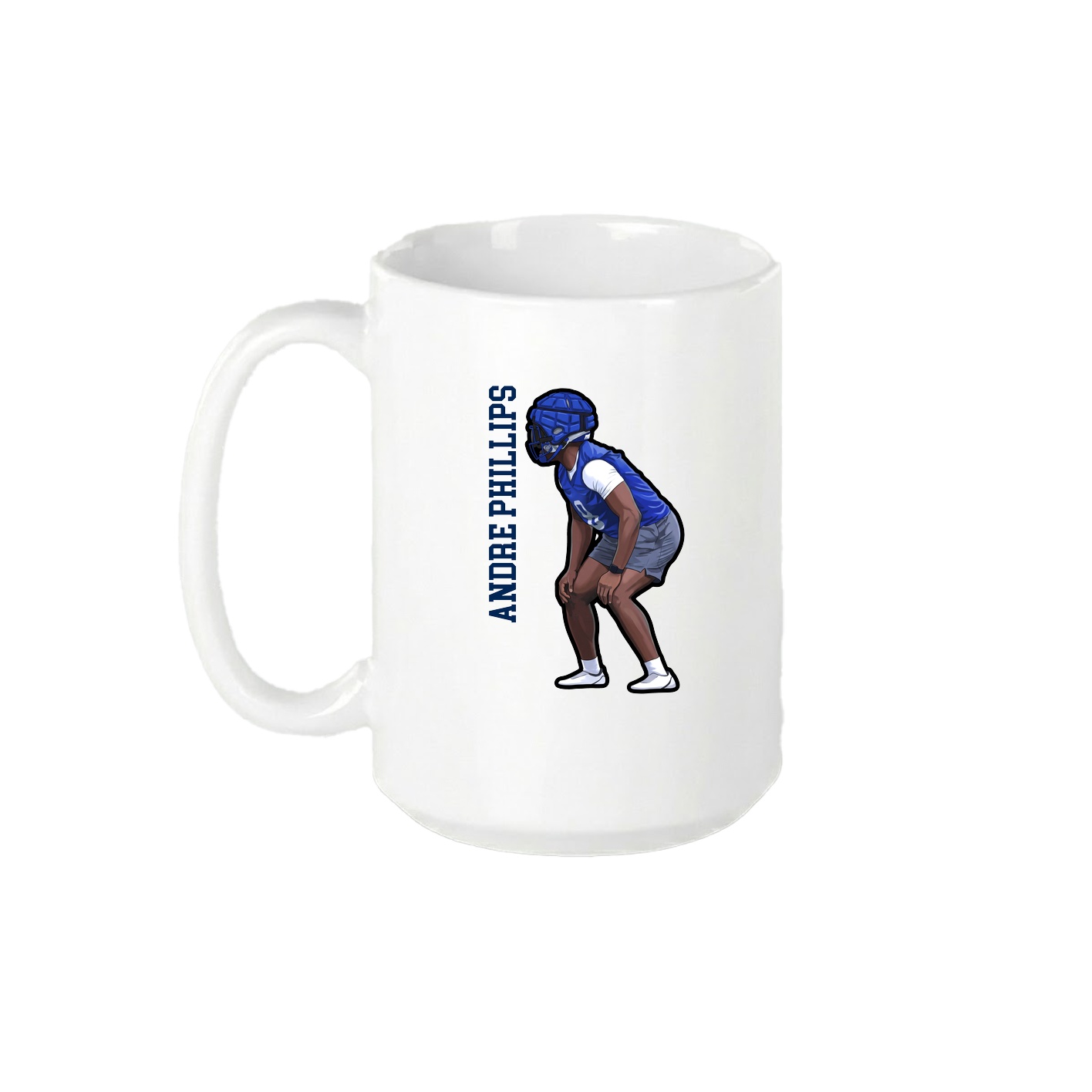 15oz Coffee Mug — Name Vertical in White