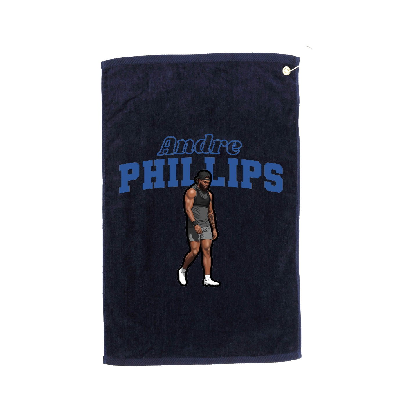 Golf Towel — Name Arch in Navy