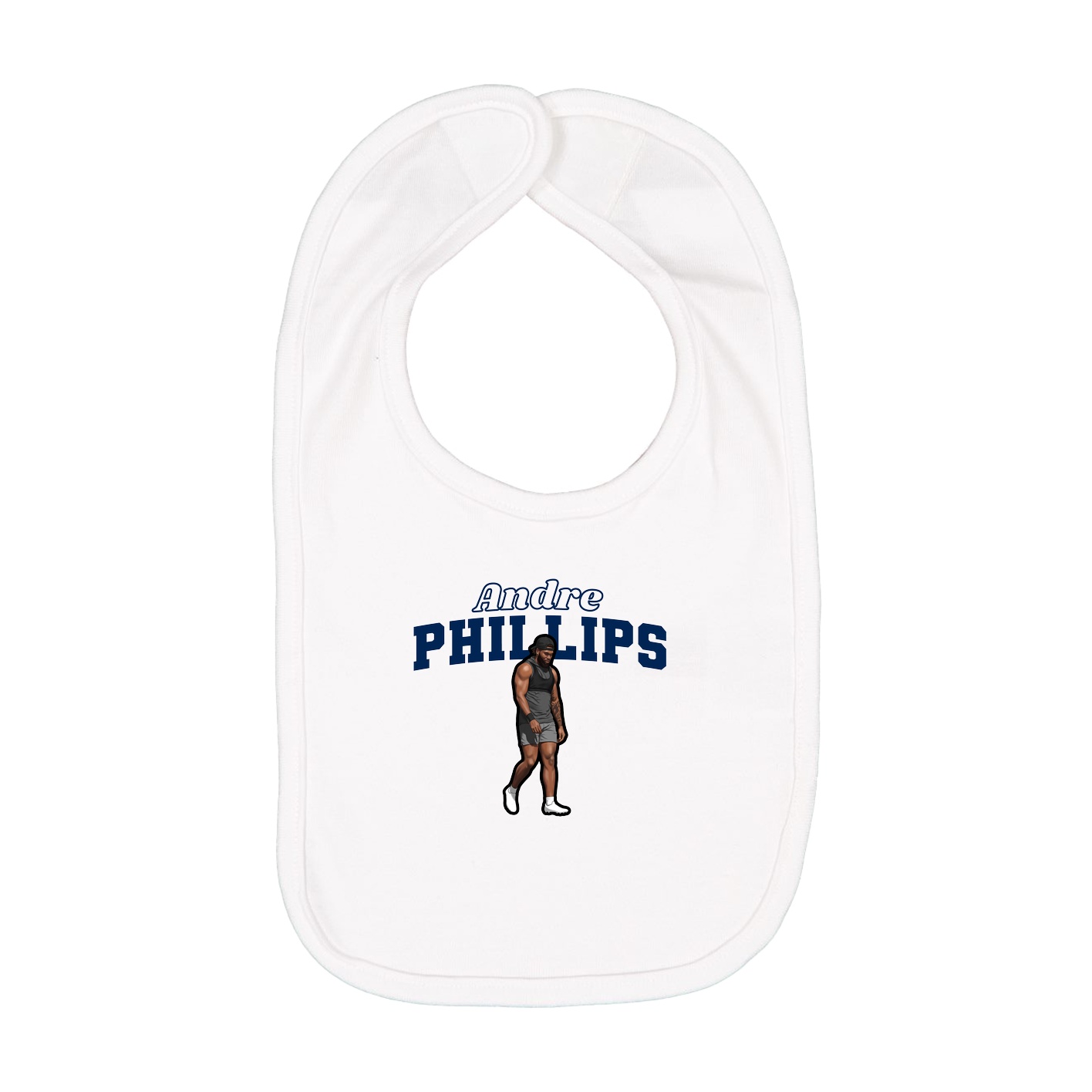Infant Bib — Name Arch in White