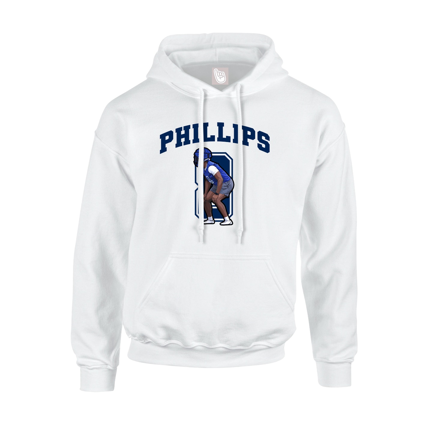 Hoodie — Number in White