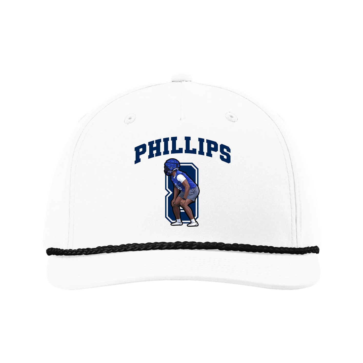 Five-Panel Classic Rope Cap — Number in White