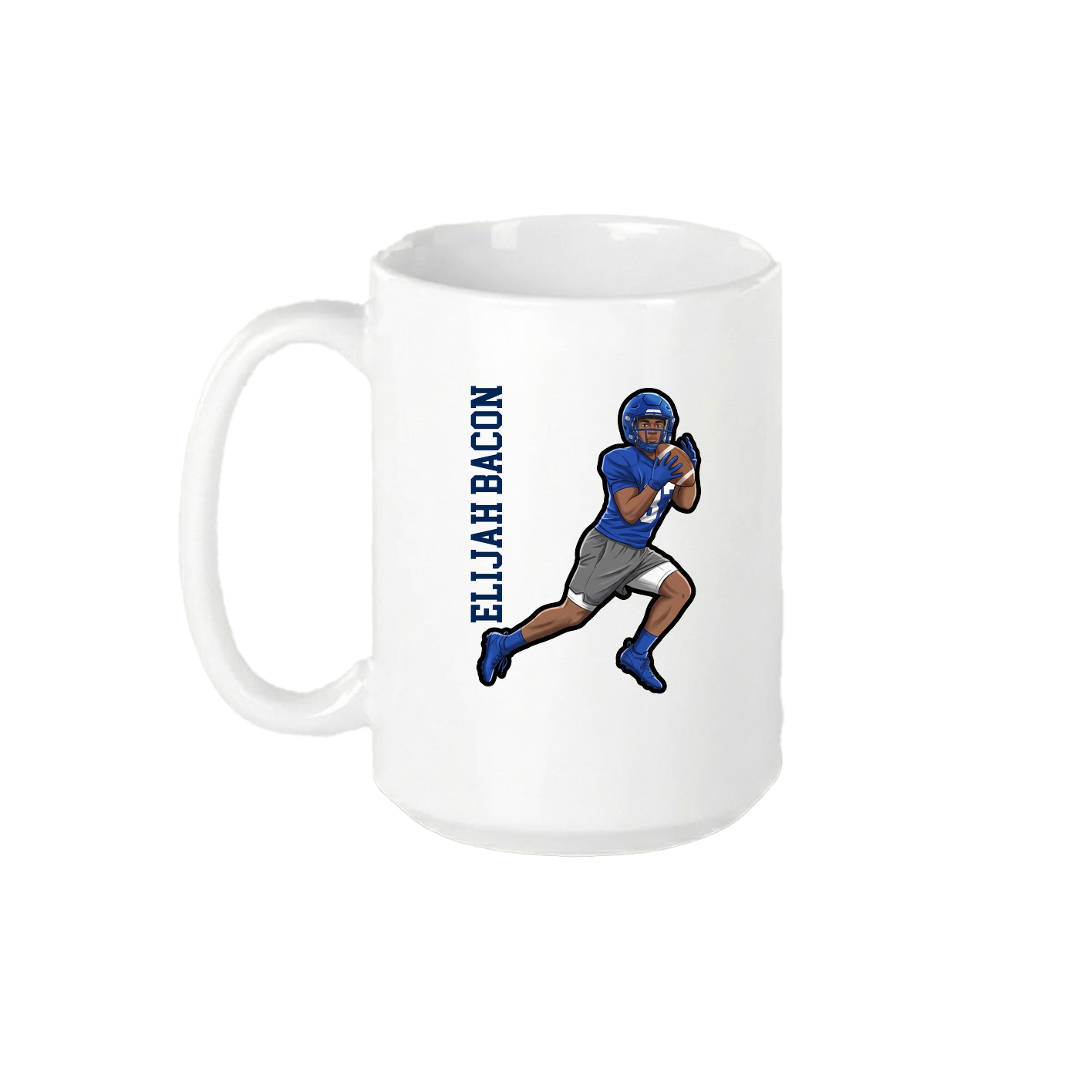 15oz Coffee Mug — Name Vertical in White