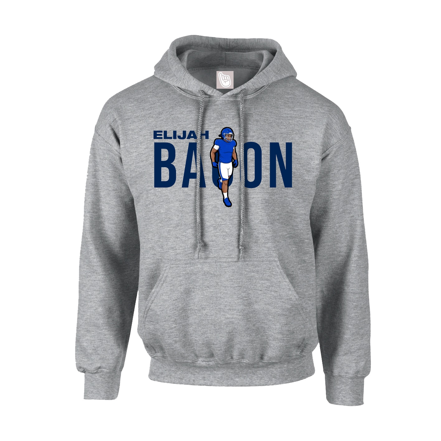 Hoodie — Player Name in Grey