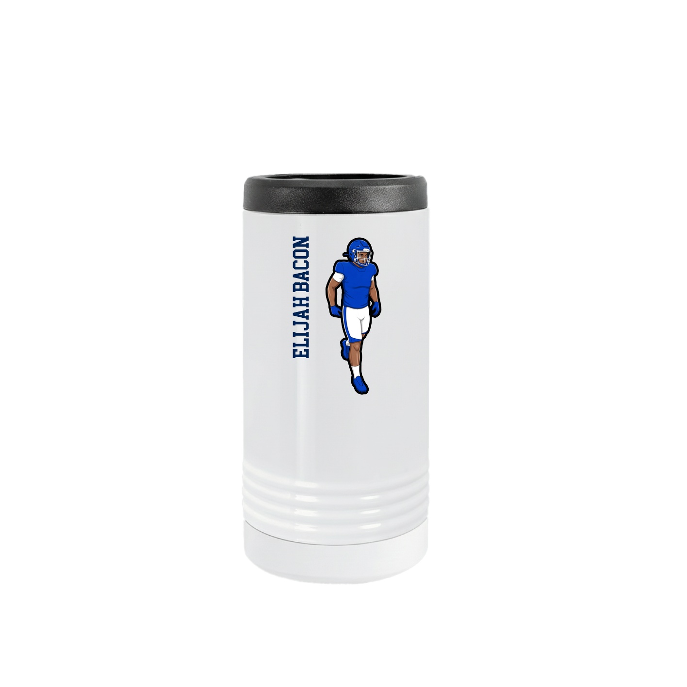 Slim Beverage Holder — Name Vertical in White