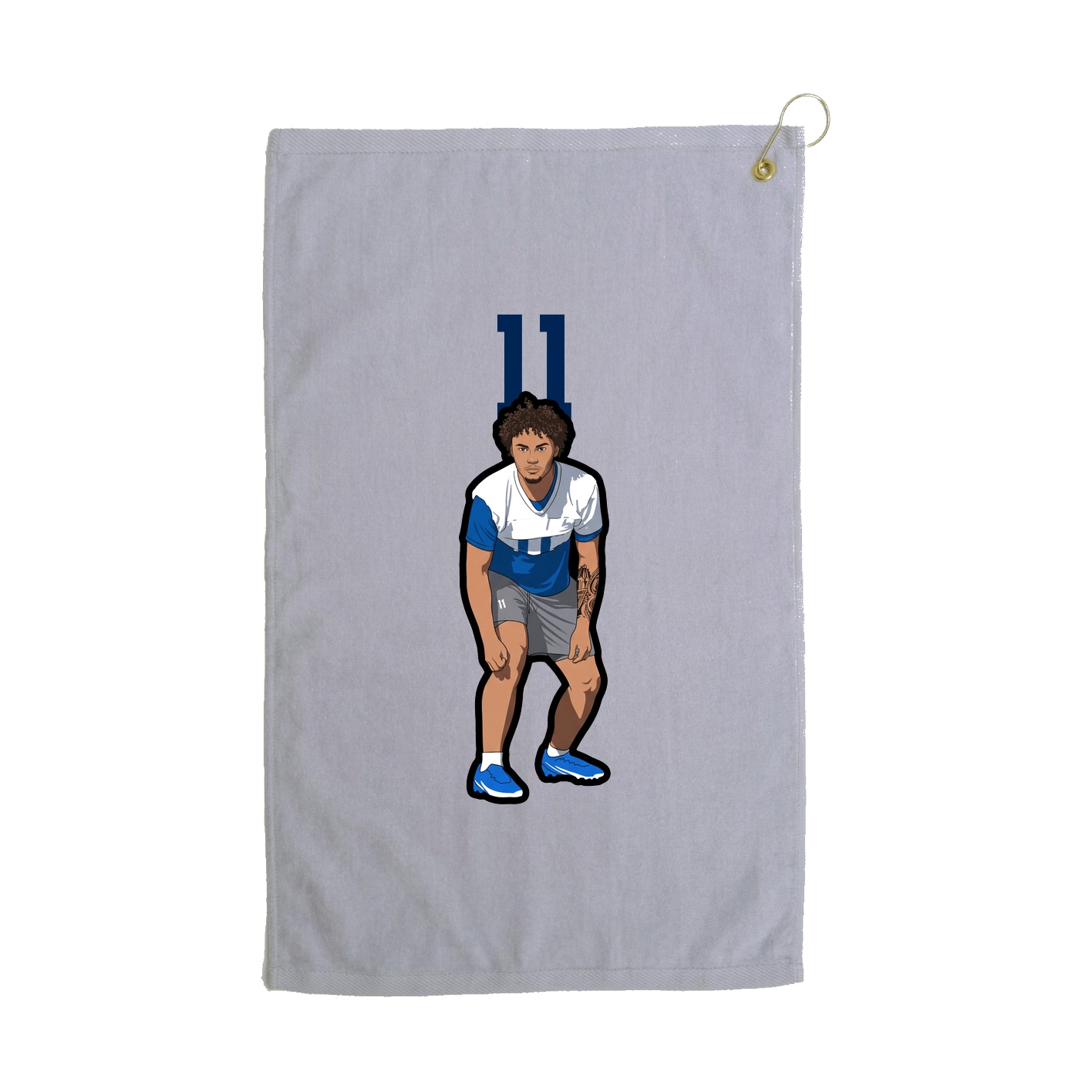 Golf Towel — Number Top in Grey