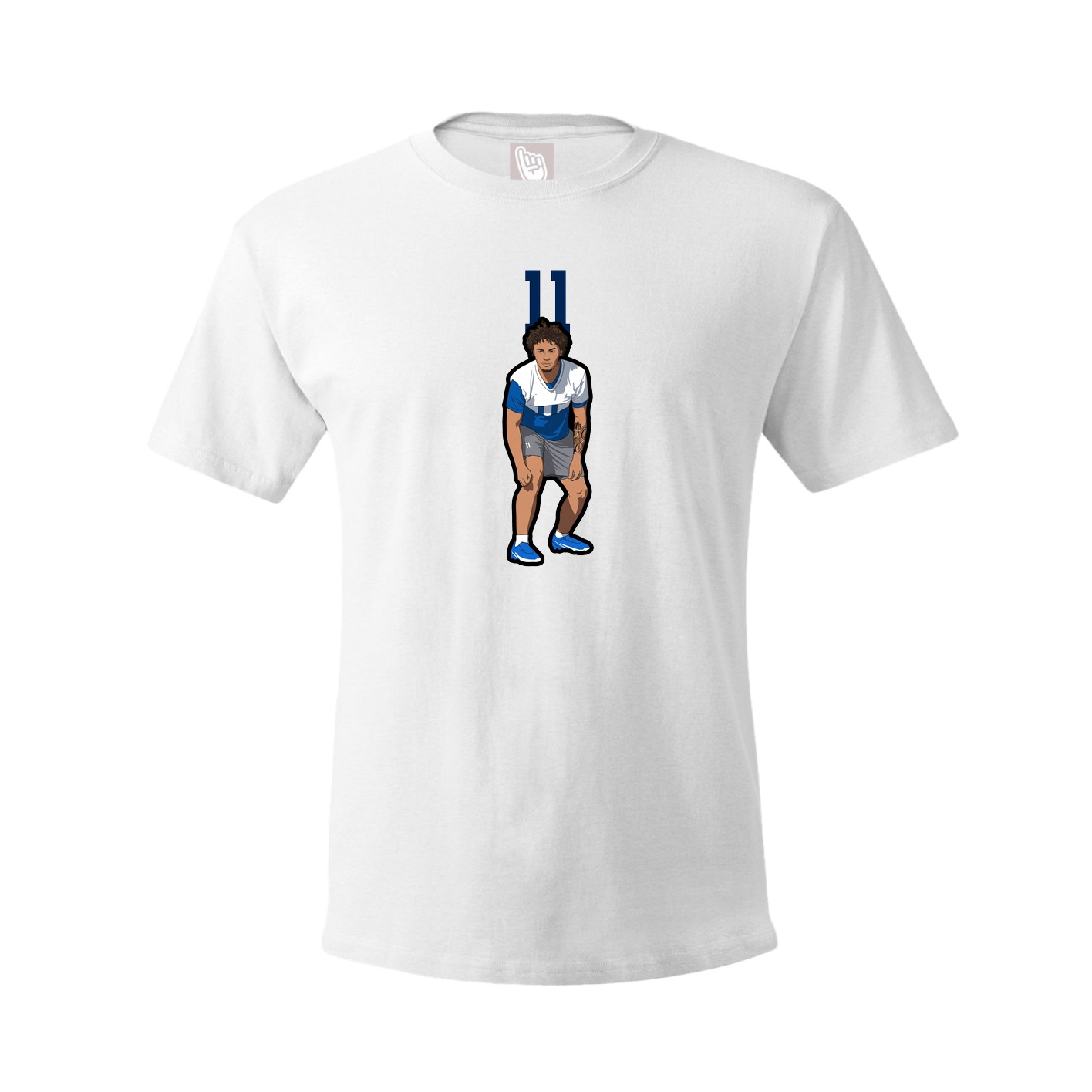 Youth Tee — Number Top in White