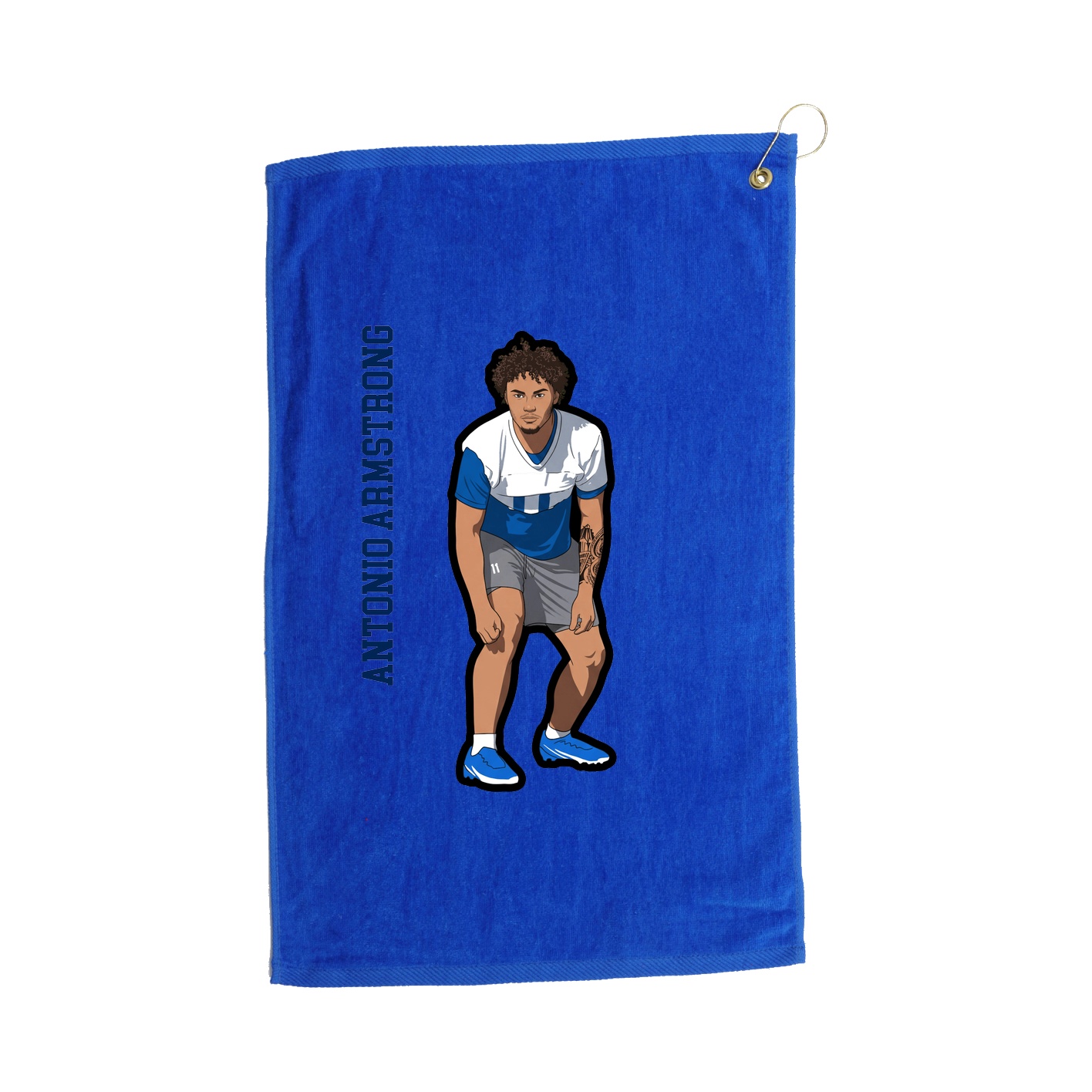 Golf Towel — Name Vertical in Royal