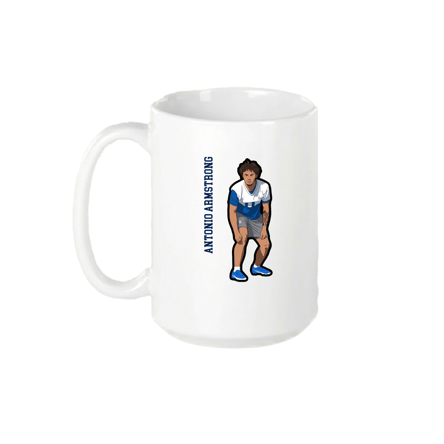 15oz Coffee Mug — Name Vertical in White