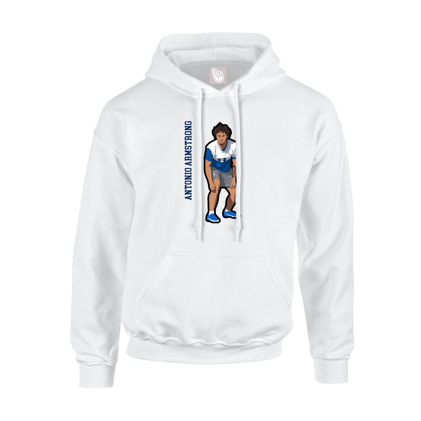 Youth Hoodie — Name Vertical in White