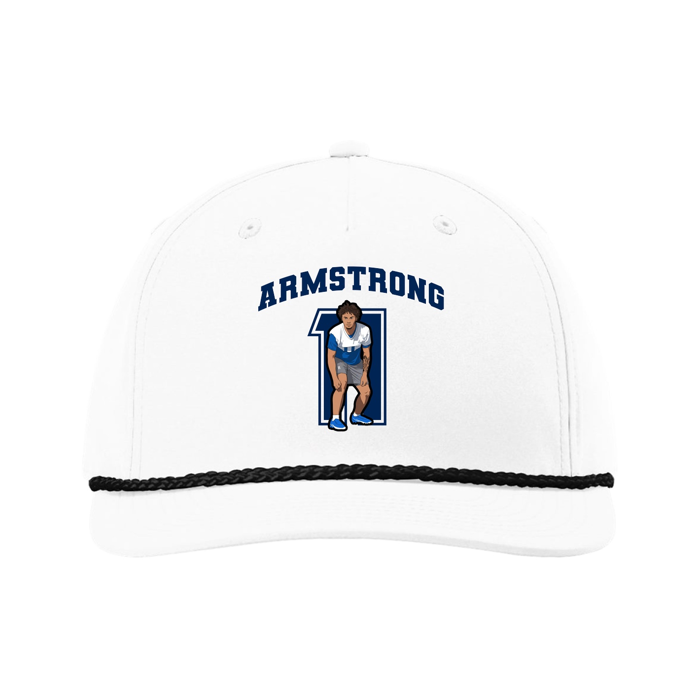 Five-Panel Classic Rope Cap — Number in White