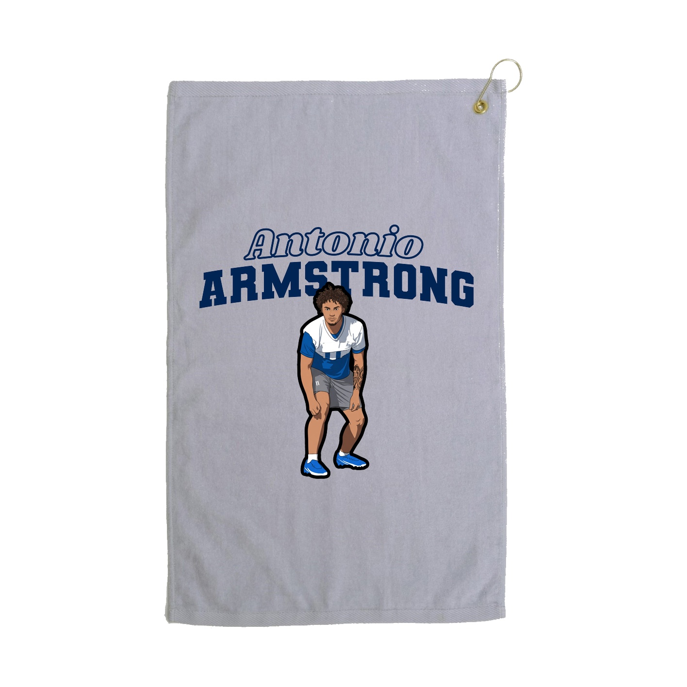 Golf Towel — Name Arch in Grey