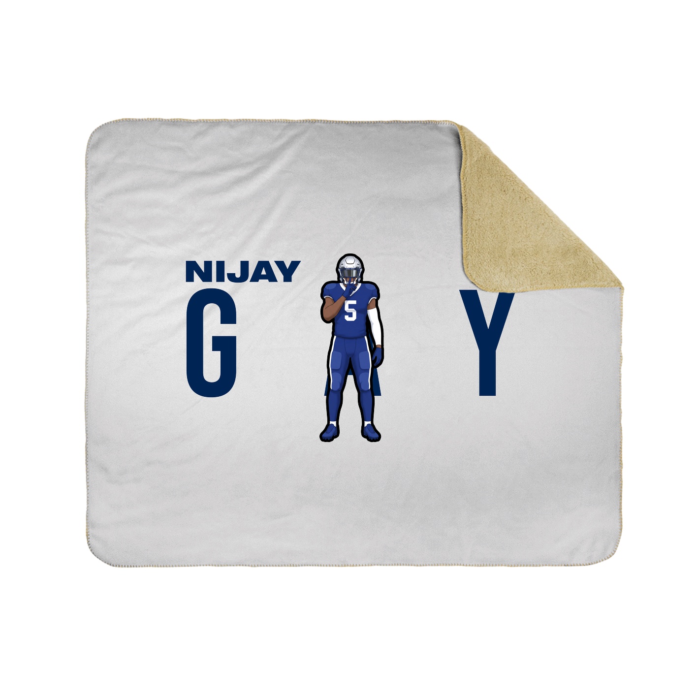 Throw Blanket — Player Name in White