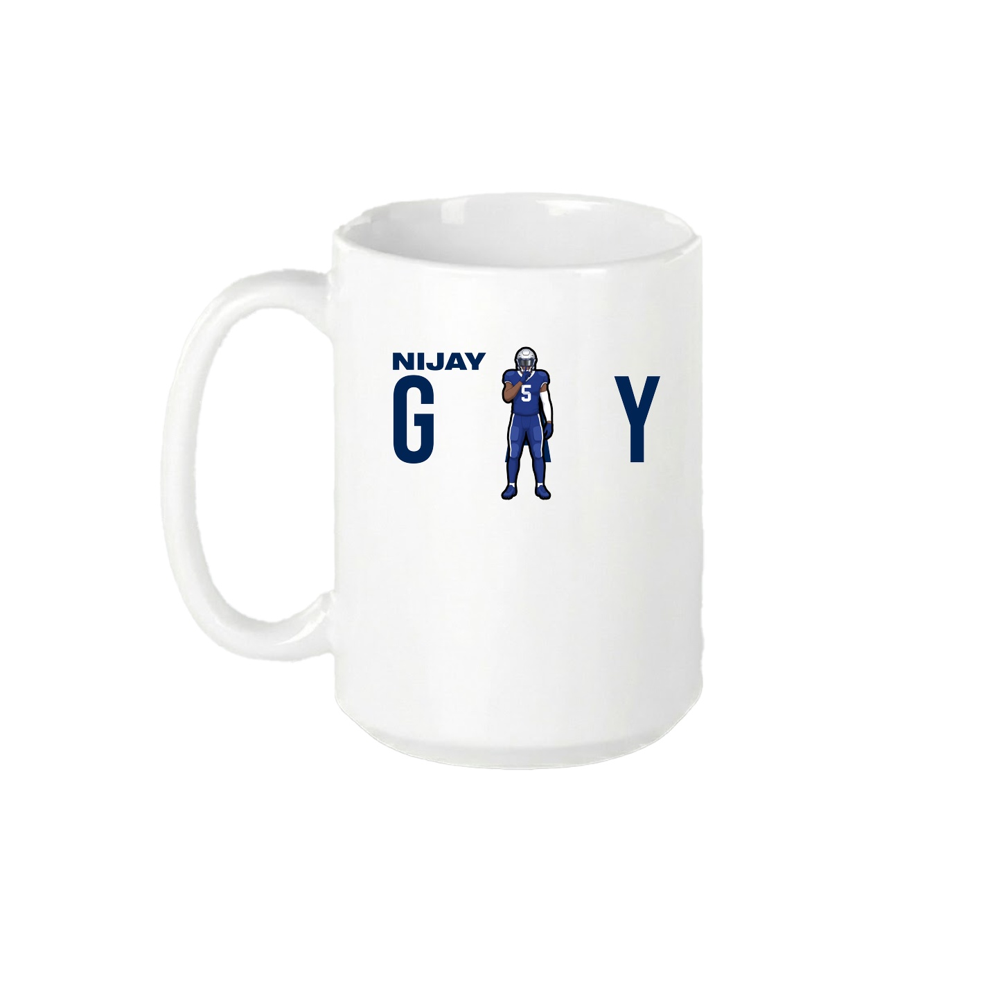 15oz Coffee Mug — Player Name in White