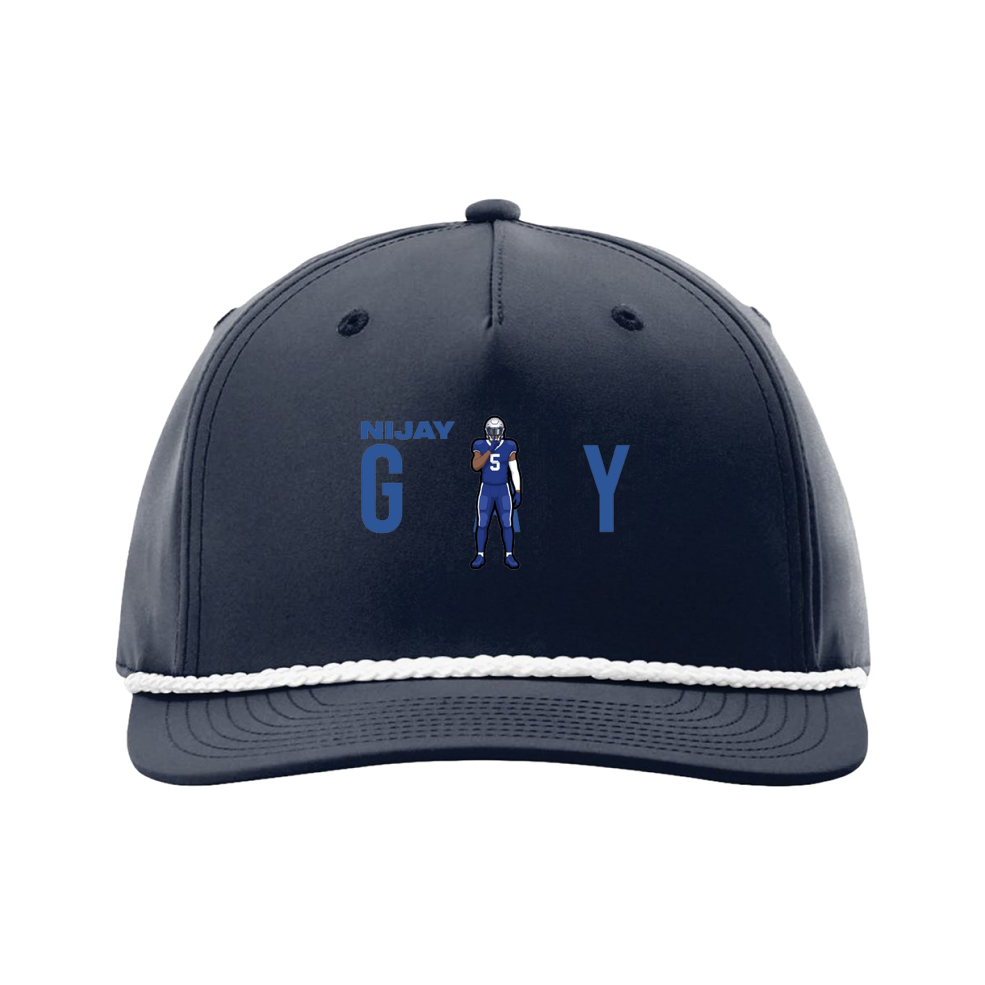 Five-Panel Classic Rope Cap — Player Name in Navy