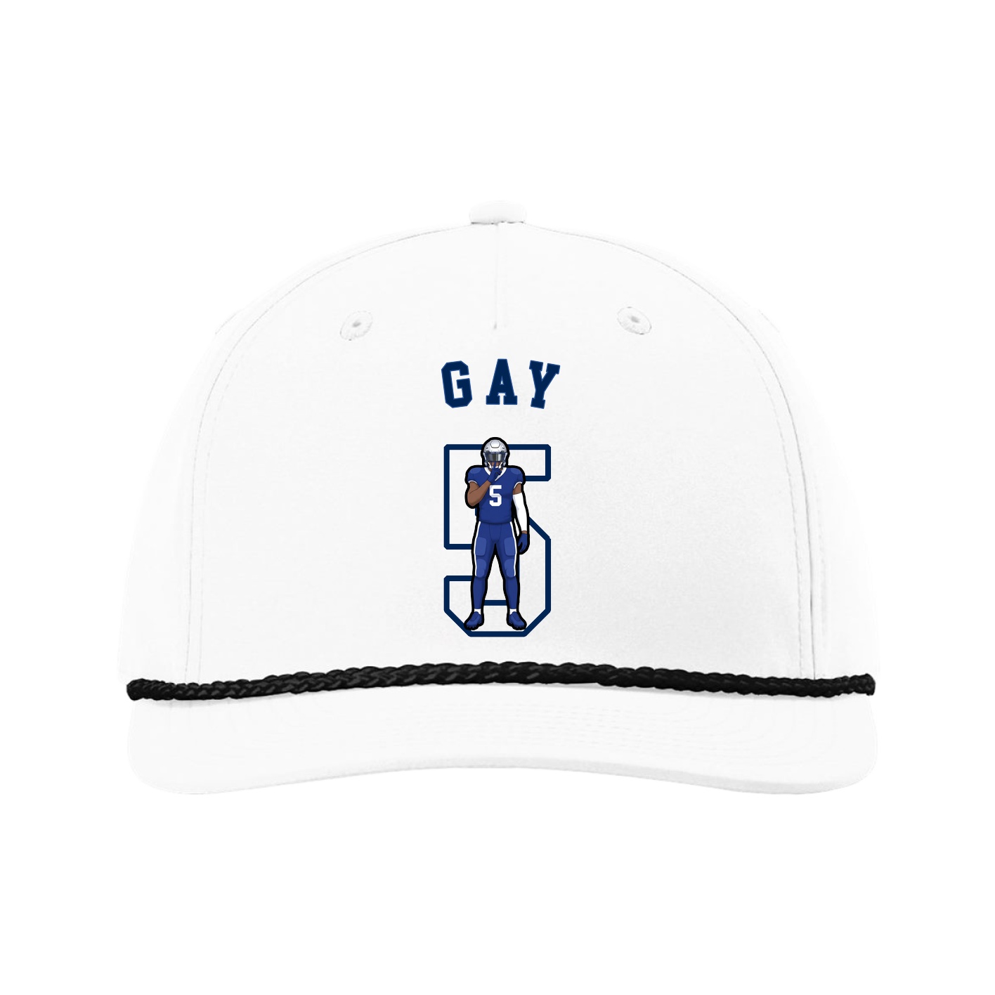 Five-Panel Classic Rope Cap — Shirsey Arch in White