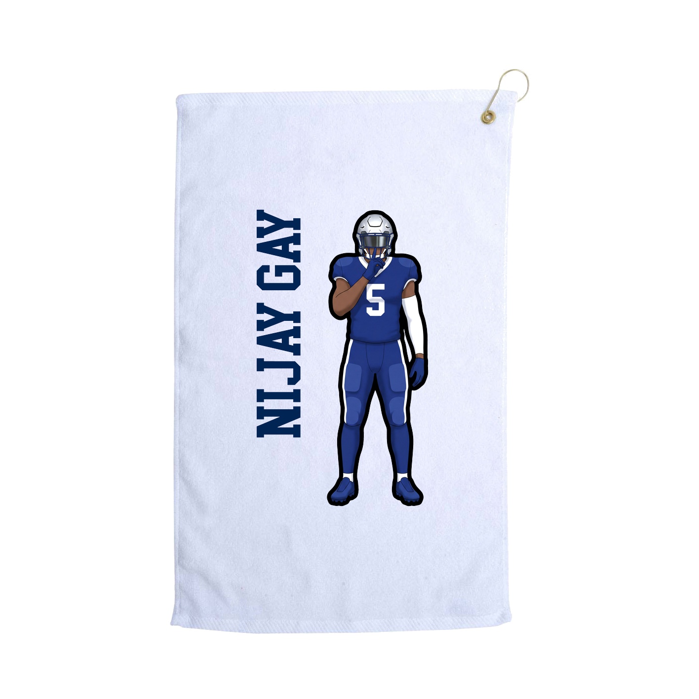Golf Towel — Name Vertical in White