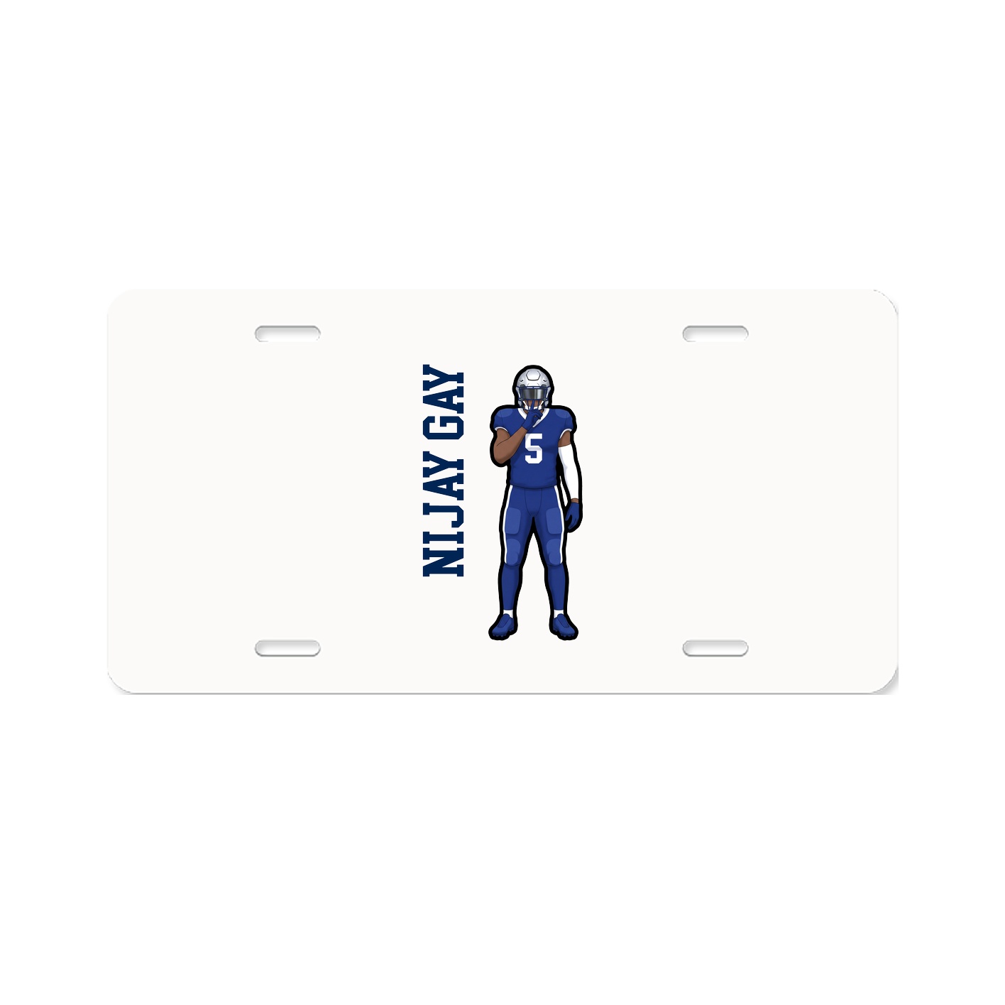 License Plate — Name Vertical in Classic