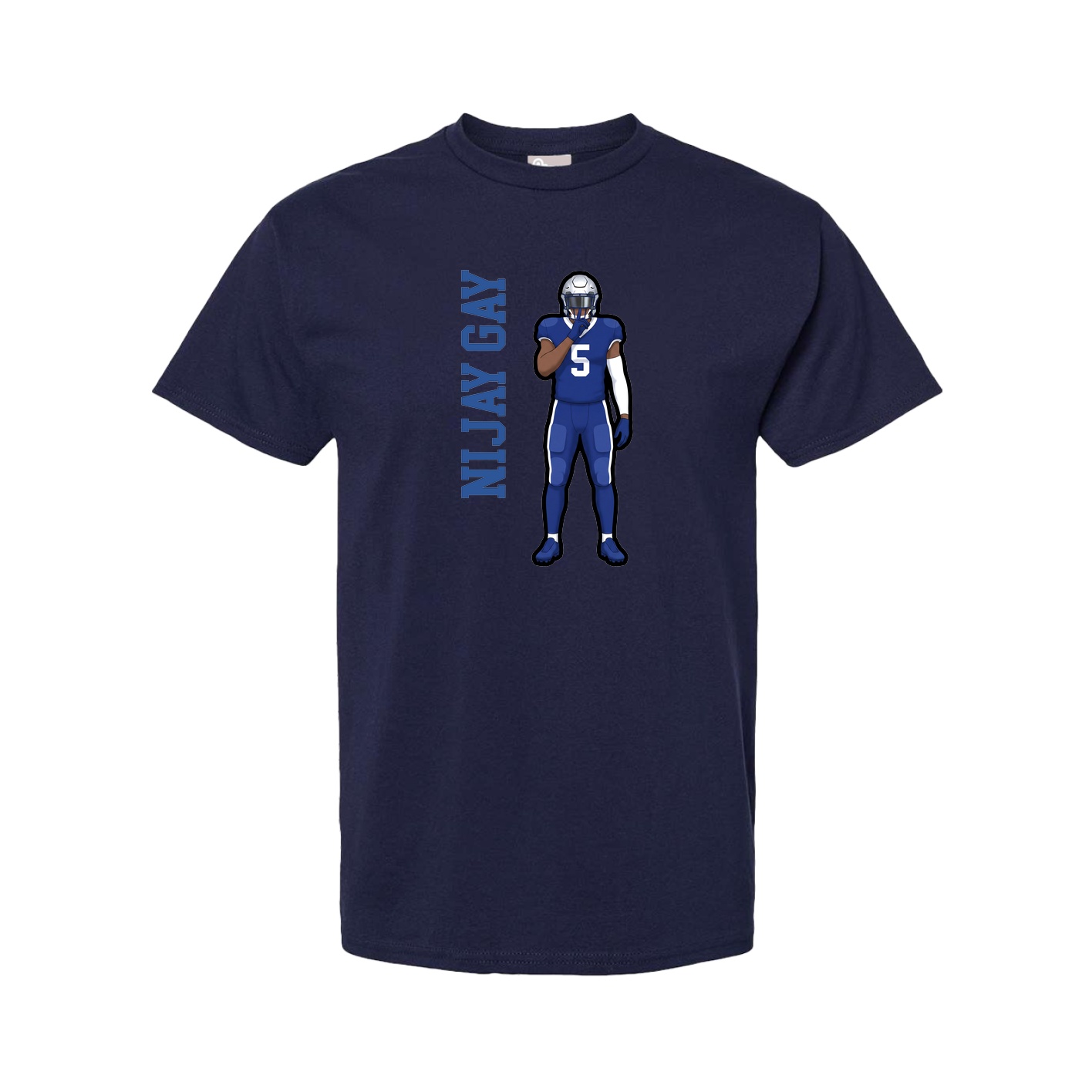 Tee — Name Vertical in Navy