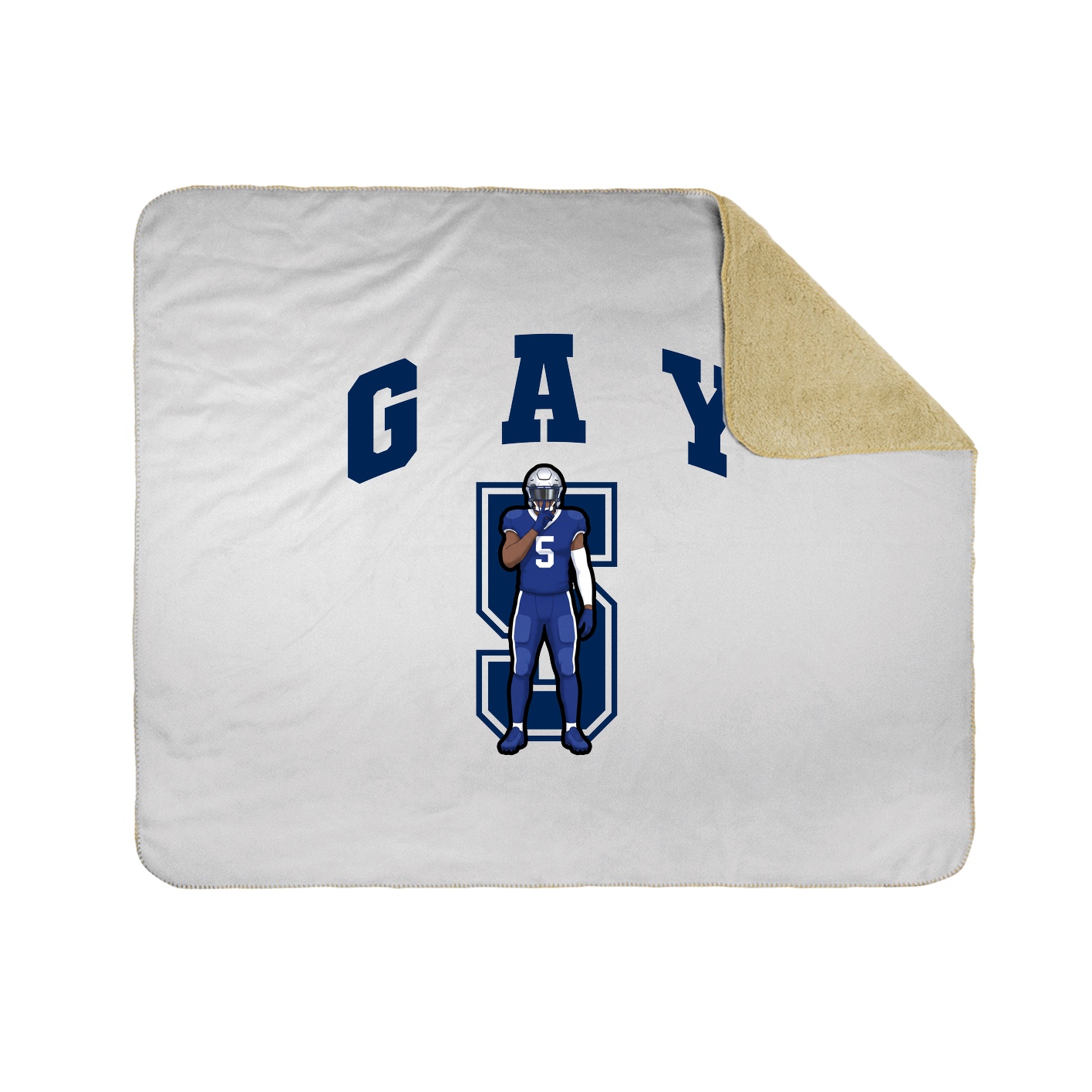 Throw Blanket — Number in White