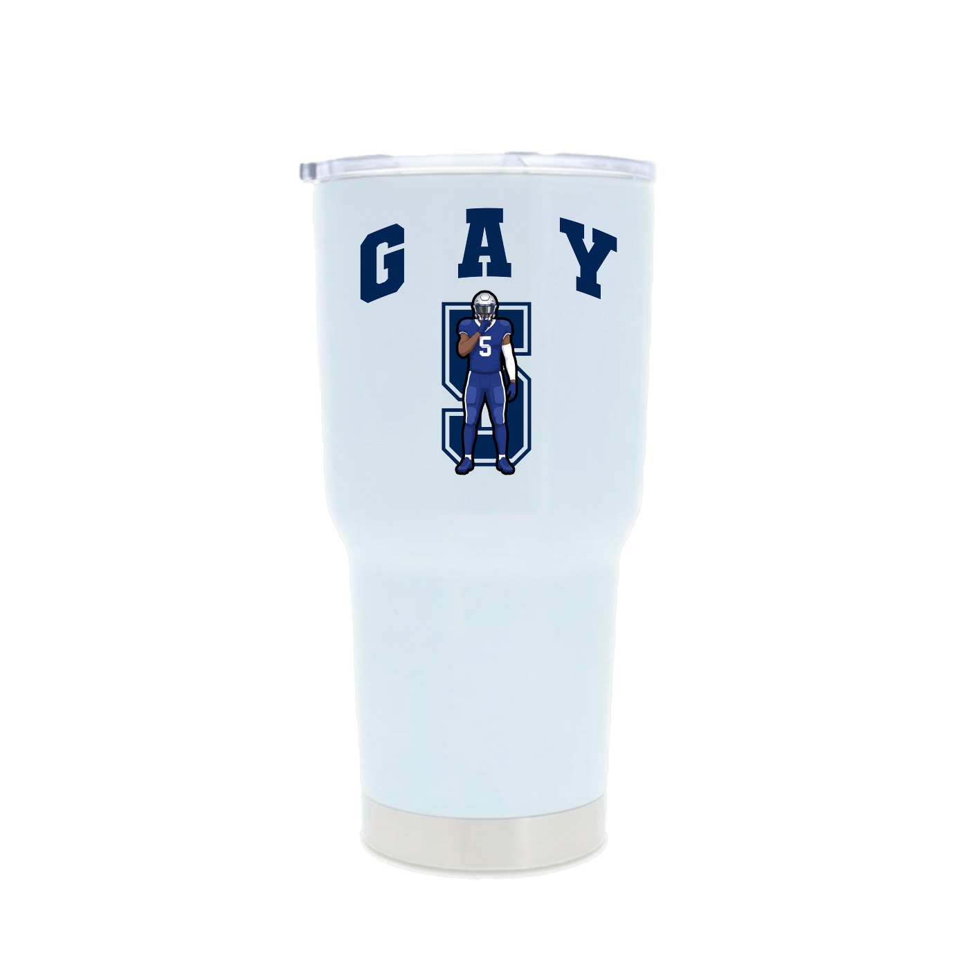 30oz Stainless Steel Tumbler — Number in White