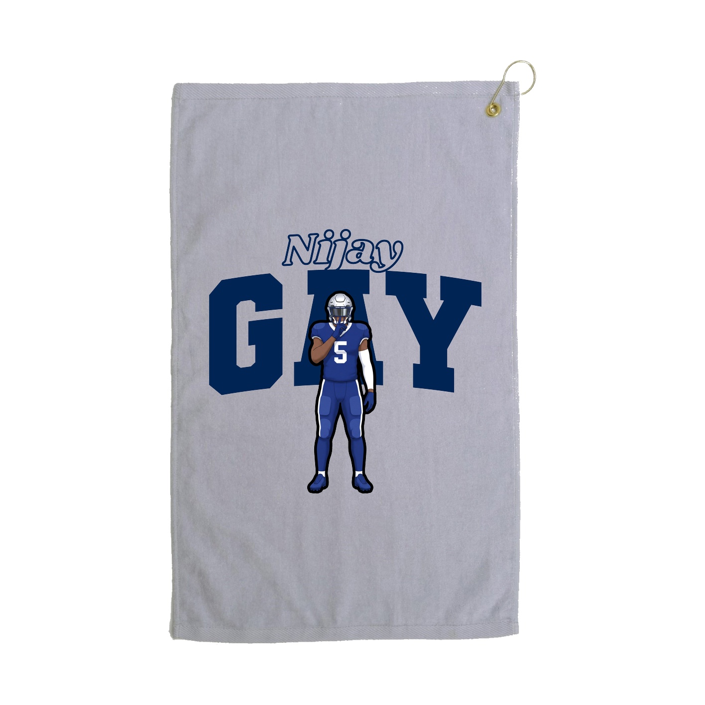 Golf Towel — Name Arch in Grey
