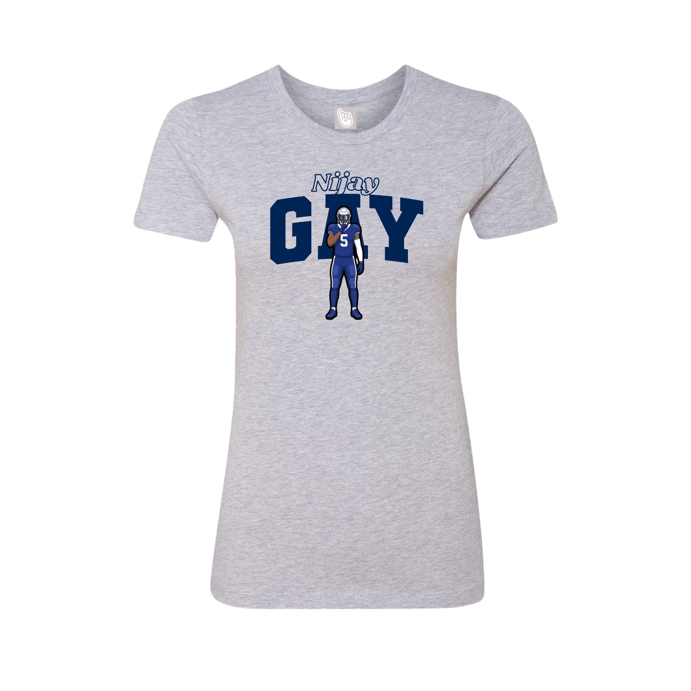 Fitted Women's Tee — Name Arch in Grey