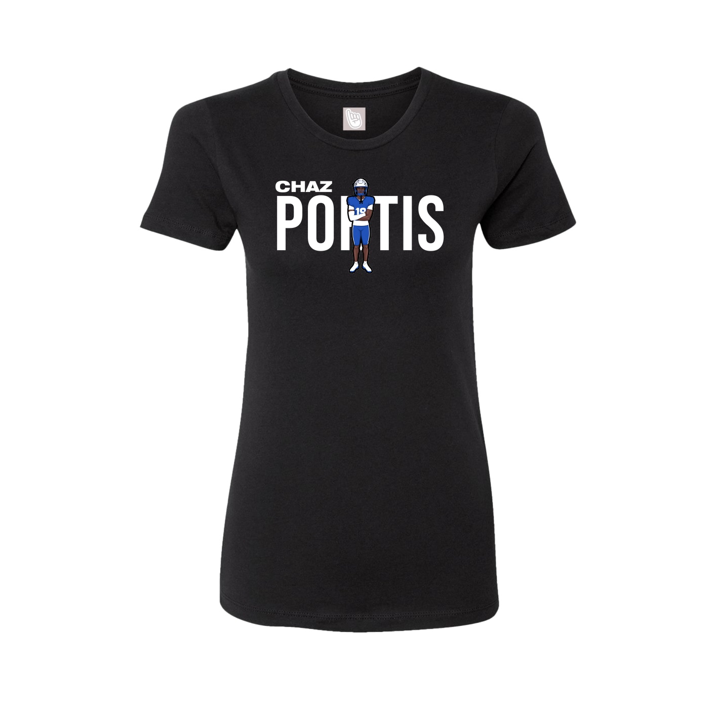 Fitted Women's Tee — Player Name in Black