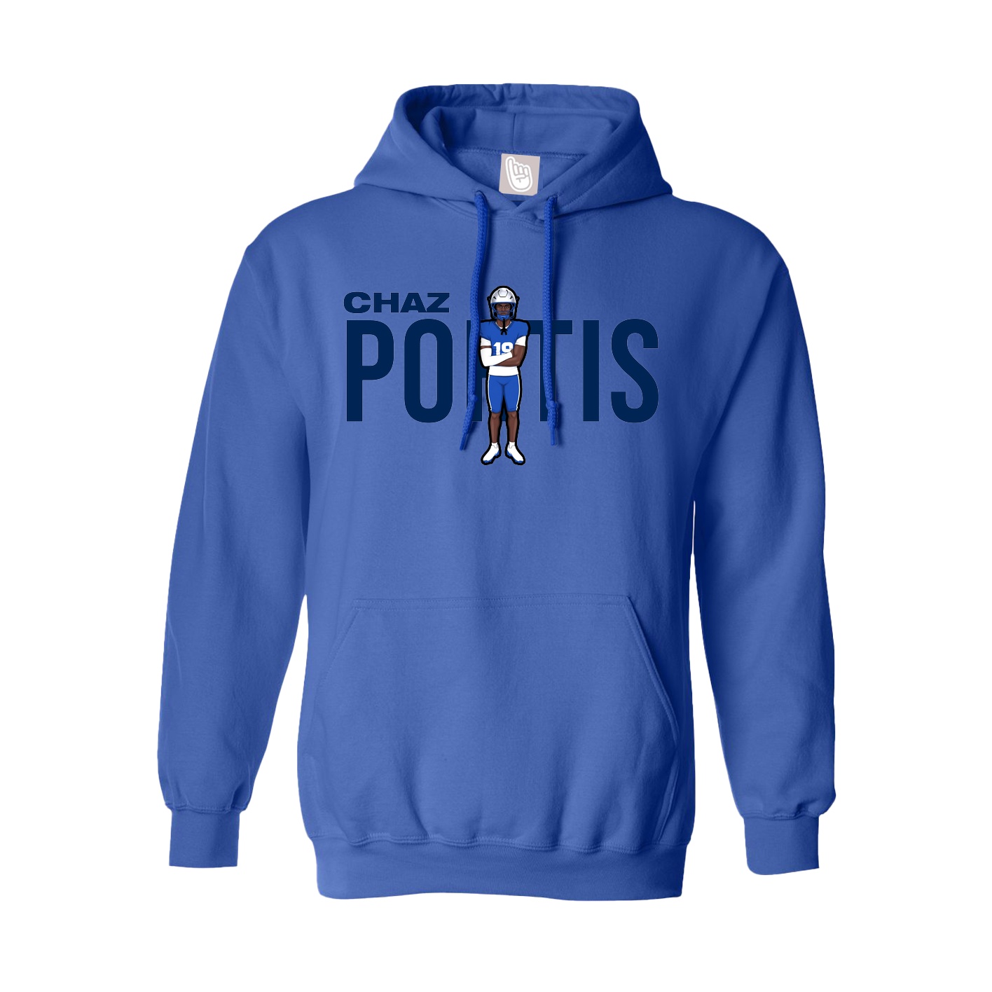 Youth Hoodie — Player Name in Royal