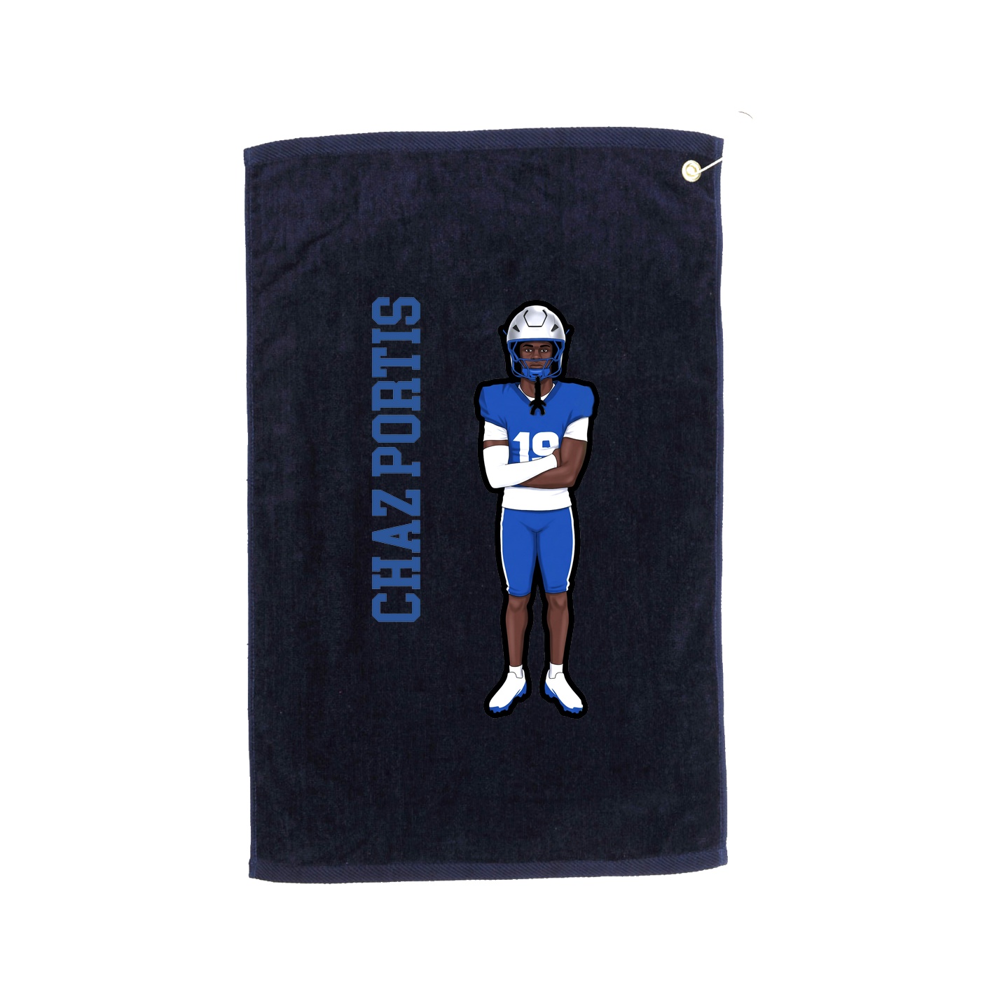 Golf Towel — Name Vertical in Navy